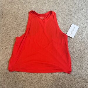 Athleta Grid Knit Singlet Red Sleeveless Tank Top Size XS NWT